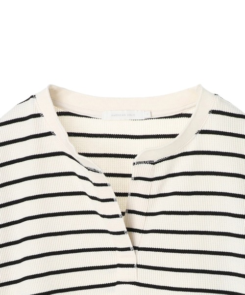 AMERICAN HOLIC（アメリカンホリック）の「スキッパーワッフル7分袖カットチュニック 　＊（Tシャツ/カットソー・レディース・ブラック/その他9/アイボリー/モカ・LARGE/MEDIUM）」の17枚目の写真
