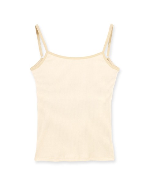 fran de lingerie（フランデランジェリー）の「back open simple inner背中開き＆カップ付き・綿100％のシンプルキャミソール（キャミソール・レディース・ブラック/アイボリー/クリアブラック・M/L）」の14枚目の写真