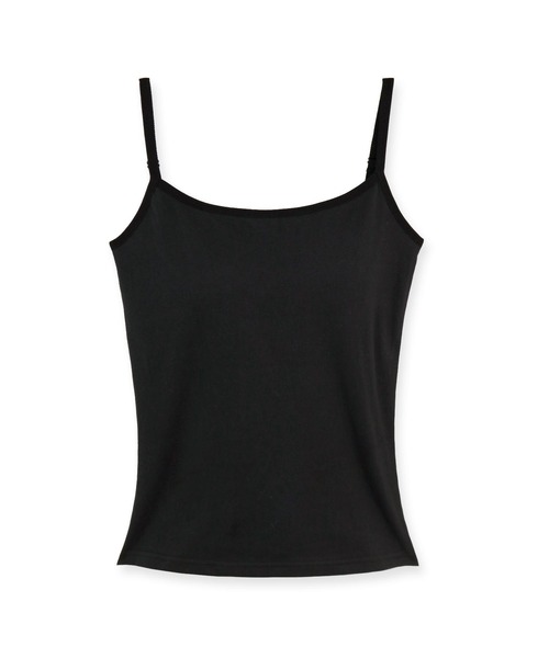 fran de lingerie（フランデランジェリー）の「back open simple inner背中開き＆カップ付き・綿100％のシンプルキャミソール（キャミソール・レディース・ブラック/アイボリー/クリアブラック・M/L）」の15枚目の写真