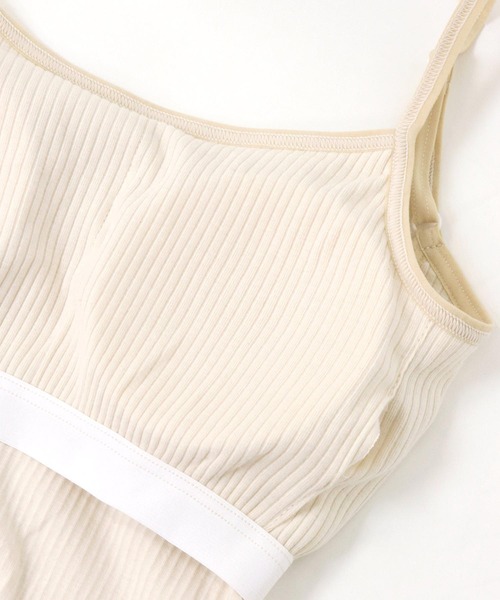 fran de lingerie（フランデランジェリー）の「back open simple inner背中開き＆カップ付き・綿100％のシンプルキャミソール（キャミソール・レディース・ブラック/アイボリー/クリアブラック・M/L）」の18枚目の写真