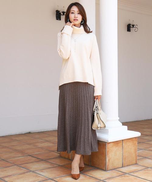 セール 洗える 大人華やぐ ラメ入りニットプリーツスカート スカート Tiaclasse ティアクラッセ のファッション通販 Zozotown