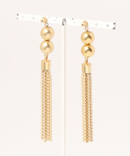 Ameri（アメリ）の「UNDRESSED CHAIN TASSEL PIERCE（ピアス（両耳用）・レディース・シルバー/ゴールド・FREE）」の3枚目の写真