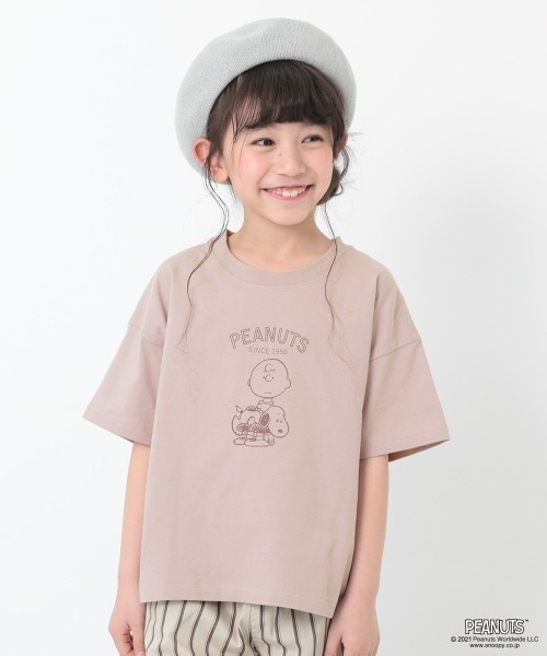 devirock（デビロック）の「BIG スヌーピー柄Tシャツ（Tシャツ/カットソー・キッズ・パープル系その他/グリーン系その他/ベージュ・100cm/110cm/120cm/130cm/160cm/150cm/140cm）」の3枚目の写真