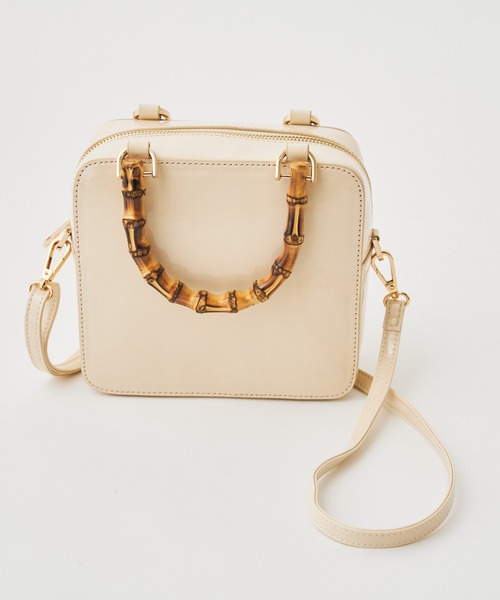 Chico（チコ）の「バンブーハンドルエナメルバッグ（ハンドバッグ・レディース・アイボリー/ブラック/ベージュ・FREE）」の12枚目の写真