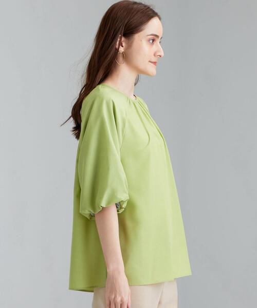green label relaxing（グリーンレーベルリラクシング）の「FFC バルーン スリーブ ブラウス（シャツ/ブラウス・レディース・ブラック/ライム/ナチュラル・FREE）」の5枚目の写真