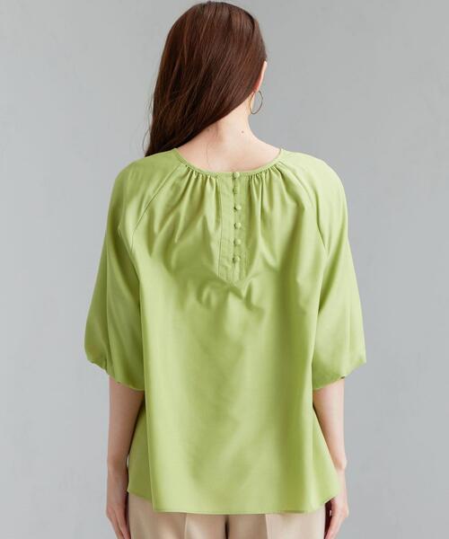 green label relaxing（グリーンレーベルリラクシング）の「FFC バルーン スリーブ ブラウス（シャツ/ブラウス・レディース・ブラック/ライム/ナチュラル・FREE）」の6枚目の写真
