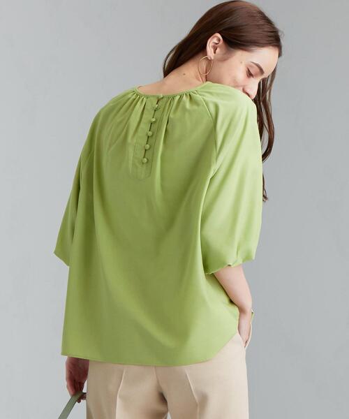 green label relaxing（グリーンレーベルリラクシング）の「FFC バルーン スリーブ ブラウス（シャツ/ブラウス・レディース・ブラック/ライム/ナチュラル・FREE）」の12枚目の写真