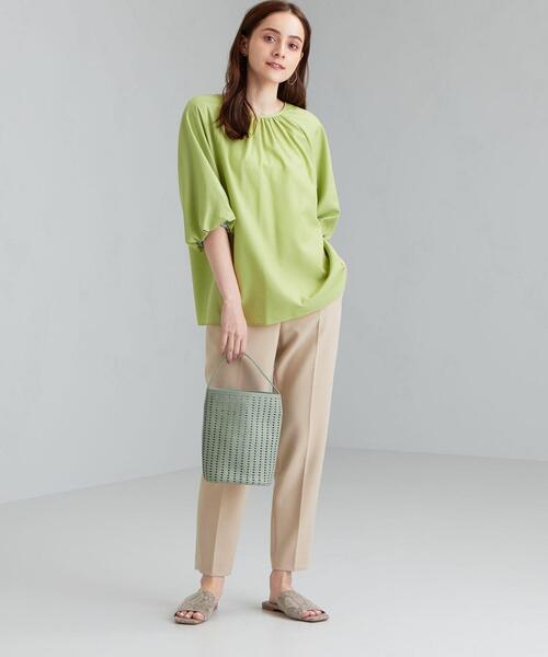 green label relaxing（グリーンレーベルリラクシング）の「FFC バルーン スリーブ ブラウス（シャツ/ブラウス・レディース・ブラック/ライム/ナチュラル・FREE）」の14枚目の写真