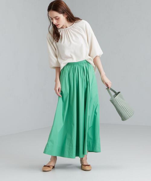 green label relaxing（グリーンレーベルリラクシング）の「FFC バルーン スリーブ ブラウス（シャツ/ブラウス・レディース・ブラック/ライム/ナチュラル・FREE）」の16枚目の写真