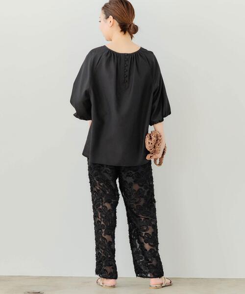 green label relaxing（グリーンレーベルリラクシング）の「FFC バルーン スリーブ ブラウス（シャツ/ブラウス・レディース・ブラック/ライム/ナチュラル・FREE）」の19枚目の写真