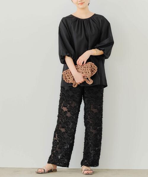 green label relaxing（グリーンレーベルリラクシング）の「FFC バルーン スリーブ ブラウス（シャツ/ブラウス・レディース・ブラック/ライム/ナチュラル・FREE）」の20枚目の写真