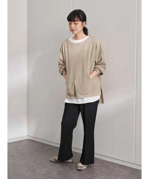 earth music&ecology（アースミュージックアンドエコロジー）の「ラウンドヘムレイヤードチュニック　＊（Tシャツ/カットソー・レディース・オフホワイト・FREE）」の6枚目の写真