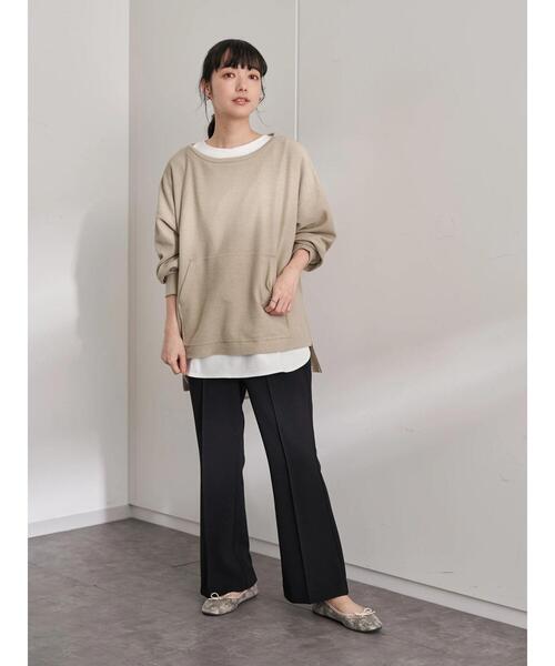 earth music&ecology（アースミュージックアンドエコロジー）の「ラウンドヘムレイヤードチュニック　＊（Tシャツ/カットソー・レディース・オフホワイト・FREE）」の7枚目の写真