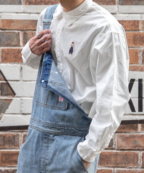 PairPair(ペアペア)の「クマ刺繍ベーシックシャツ(ユニセックス)(シャツ/ブラウス・レディース・オフホワイト/グレイッシュベージュ/グレイッシュブルー・FREE)」の19枚目の写真