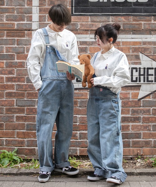 PairPair(ペアペア)の「クマ刺繍ベーシックシャツ(ユニセックス)(シャツ/ブラウス・レディース・オフホワイト/グレイッシュベージュ/グレイッシュブルー・FREE)」の10枚目の写真