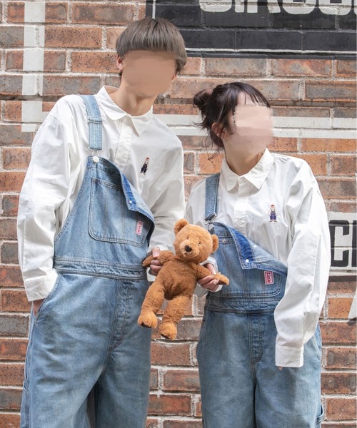 PairPair(ペアペア)の「クマ刺繍ベーシックシャツ(ユニセックス)(シャツ/ブラウス・レディース・オフホワイト/グレイッシュベージュ/グレイッシュブルー・FREE)」の5枚目の写真