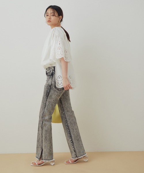 セール】＜洗える＞スカラップ刺繍ブラウス（シャツ/ブラウス