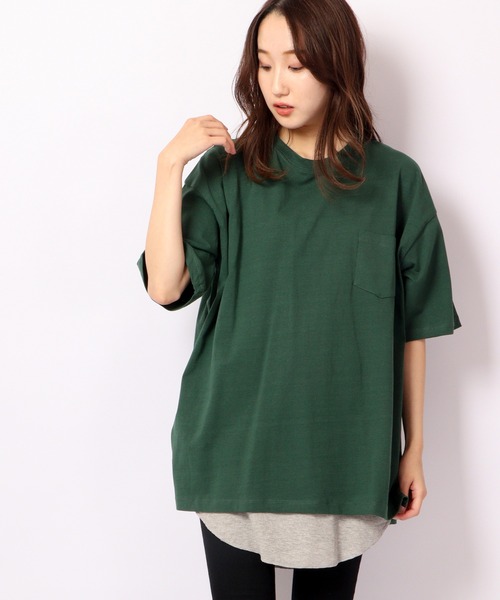 FUNALIVE（ファンアライブ）の「天竺Ｔシャツ×タンクトップアンサンブル（Tシャツ/カットソー・メンズ・ホワイト/ブラック/ベージュ/パープル/杢グレー/グリーン/サックスブルー/グリーン系その他・M/L/XL）」の6枚目の写真
