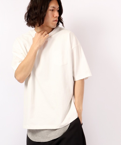 FUNALIVE（ファンアライブ）の「天竺Ｔシャツ×タンクトップアンサンブル（Tシャツ/カットソー・メンズ・ホワイト/ブラック/ベージュ/パープル/杢グレー/グリーン/サックスブルー/グリーン系その他・M/L/XL）」の2枚目の写真
