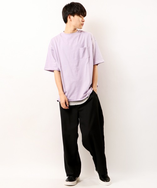 FUNALIVE（ファンアライブ）の「天竺Ｔシャツ×タンクトップアンサンブル（Tシャツ/カットソー・メンズ・ホワイト/ブラック/ベージュ/パープル/杢グレー/グリーン/サックスブルー/グリーン系その他・M/L/XL）」の10枚目の写真