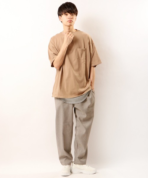FUNALIVE（ファンアライブ）の「天竺Ｔシャツ×タンクトップアンサンブル（Tシャツ/カットソー・メンズ・ホワイト/ブラック/ベージュ/パープル/杢グレー/グリーン/サックスブルー/グリーン系その他・M/L/XL）」の14枚目の写真