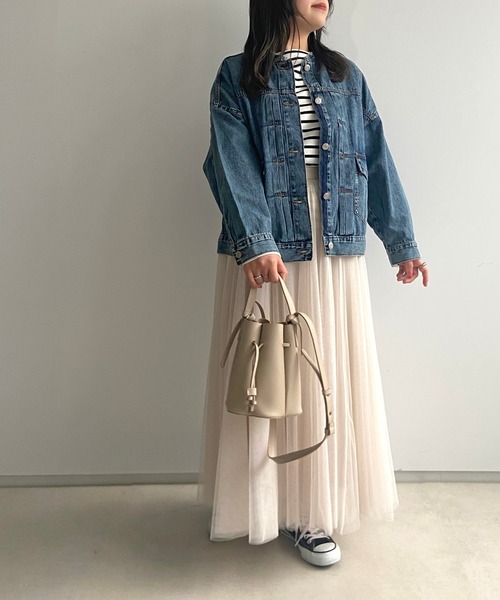 prose verse（プロズヴェール）の「ライトオンスノーカラージャケット（デニムジャケット・レディース・ブラック/カーキ/ブルー/アイボリー/サンドベージュ・ﾌﾘ-）」の20枚目の写真