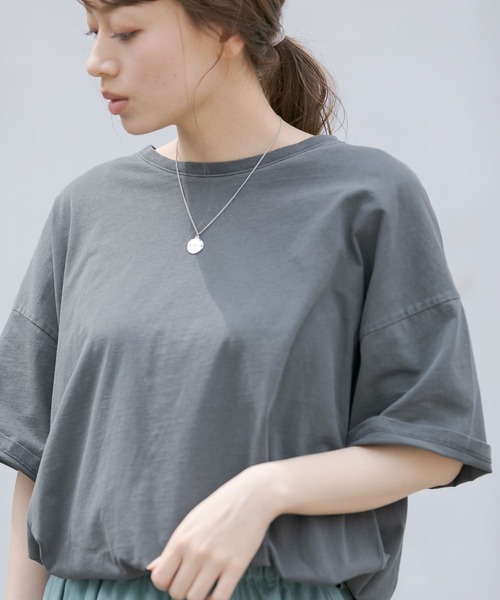 URBAN RESEARCH Sonny Label（アーバンリサーチサニーレーベル）の「【WEB限定】ニュアンスピグメントTシャツ（Tシャツ/カットソー・レディース・ベージュ/グレー/チャコールグレー・FREE）」の6枚目の写真