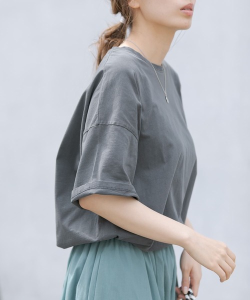 URBAN RESEARCH Sonny Label（アーバンリサーチサニーレーベル）の「【WEB限定】ニュアンスピグメントTシャツ（Tシャツ/カットソー・レディース・ベージュ/グレー/チャコールグレー・FREE）」の8枚目の写真