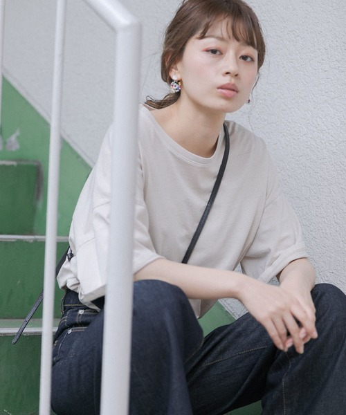 URBAN RESEARCH Sonny Label（アーバンリサーチサニーレーベル）の「【WEB限定】ニュアンスピグメントTシャツ（Tシャツ/カットソー・レディース・ベージュ/グレー/チャコールグレー・FREE）」の12枚目の写真