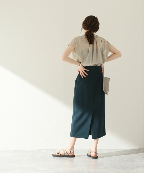 JOURNAL STANDARD（ジャーナルスタンダード）の「TCダブルクロスタイトスカート（スカート・レディース・ブラック/グリーン系その他・38/36）」の3枚目の写真