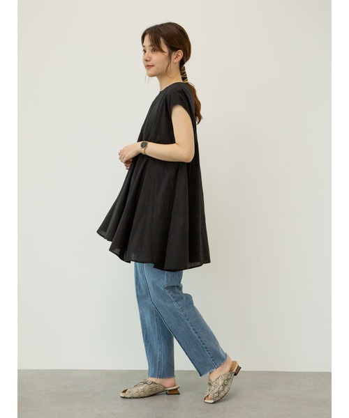 Petit fleur（プチフルール）の「・Petit fleur　タックフレアキリカエチュニック＊（Tシャツ/カットソー・レディース・オフホワイト/ミント/チャコールグレー/ブラック・FREE）」の10枚目の写真