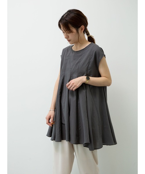 Petit fleur（プチフルール）の「・Petit fleur　タックフレアキリカエチュニック＊（Tシャツ/カットソー・レディース・オフホワイト/ミント/チャコールグレー/ブラック・FREE）」の12枚目の写真