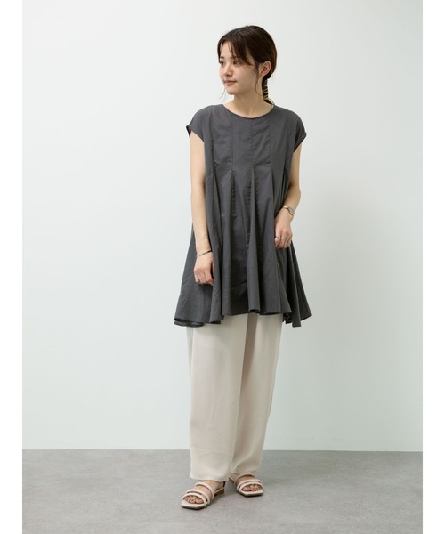 Petit fleur（プチフルール）の「・Petit fleur　タックフレアキリカエチュニック＊（Tシャツ/カットソー・レディース・オフホワイト/ミント/チャコールグレー/ブラック・FREE）」の14枚目の写真