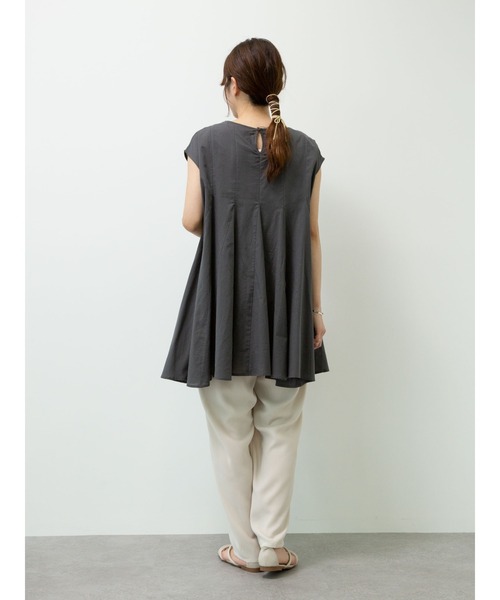 Petit fleur（プチフルール）の「・Petit fleur　タックフレアキリカエチュニック＊（Tシャツ/カットソー・レディース・オフホワイト/ミント/チャコールグレー/ブラック・FREE）」の6枚目の写真