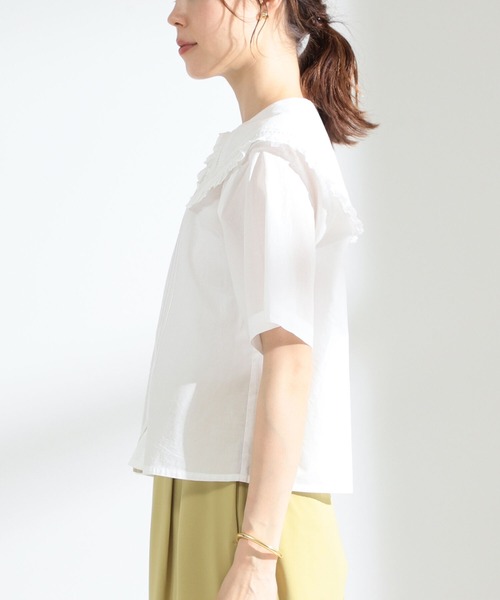 Ray BEAMS（レイビームス）の「Ray BEAMS / ビッグ フリルカラー シャツ（シャツ/ブラウス・レディース・ブラック/ホワイト・ONE SIZE）」の9枚目の写真