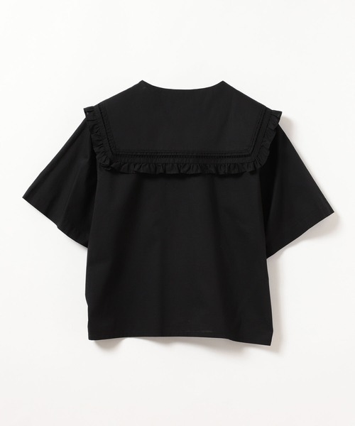 Ray BEAMS（レイビームス）の「Ray BEAMS / ビッグ フリルカラー シャツ（シャツ/ブラウス・レディース・ブラック/ホワイト・ONE SIZE）」の6枚目の写真