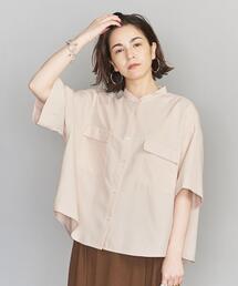 BEAUTY&YOUTH UNITED ARROWS | BY リネンライクバンドカラー5分袖シャツ(シャツ/ブラウス)