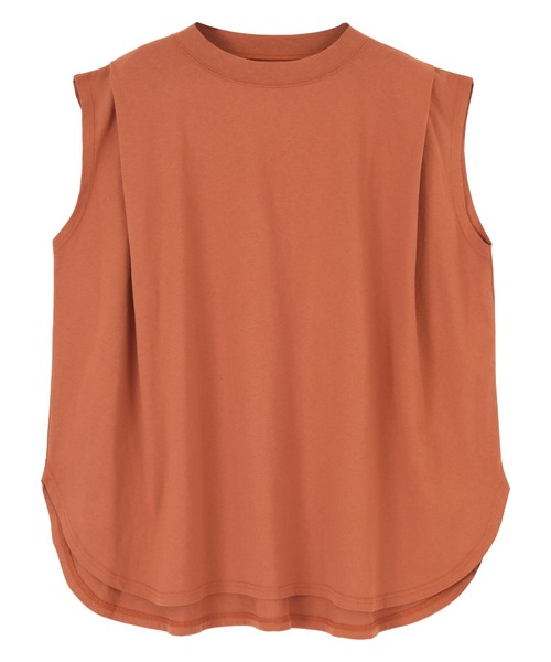 titivate(ティティベイト)の「タックデザインフレンチスリーブトップス(Tシャツ/カットソー・レディース・オフホワイト/オレンジ/グレイッシュベージュ/モカ/ブルー/チャコール・S/M)」の18枚目の写真