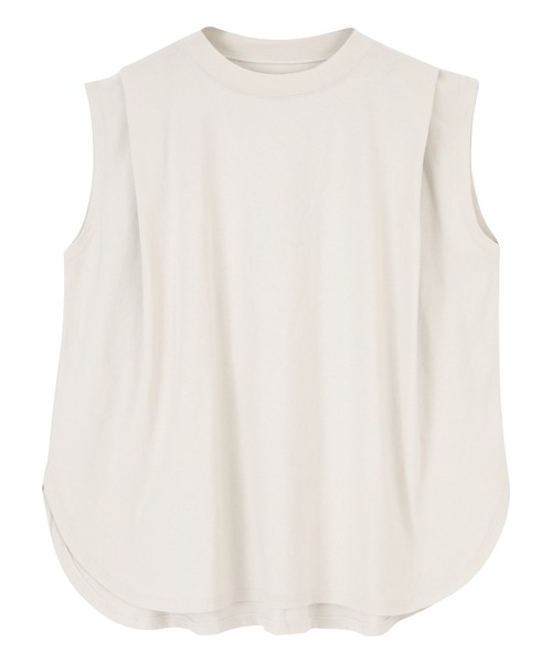 titivate(ティティベイト)の「タックデザインフレンチスリーブトップス(Tシャツ/カットソー・レディース・オフホワイト/オレンジ/グレイッシュベージュ/モカ/ブルー/チャコール・S/M)」の7枚目の写真