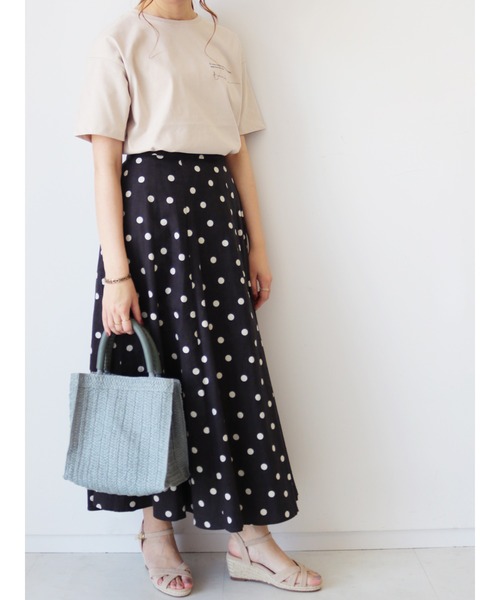 Te chichi（テチチ）の「ドットフレアスカート（スカート・レディース・チャコール/キナリ・ﾌﾘ-）」の18枚目の写真