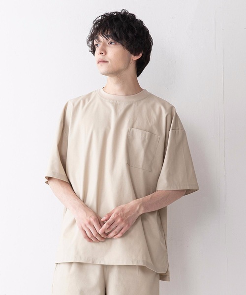 UNIIT(ユニット)の「【UNIIT】コットンリネンビッグスリーブ ビッグシルエット/オーバーサイズ Tシャツ(Tシャツ/カットソー・メンズ・ブラック/ベージュ/ホワイト/サックスブルー・MEDIUM/LARGE)」の3枚目の写真