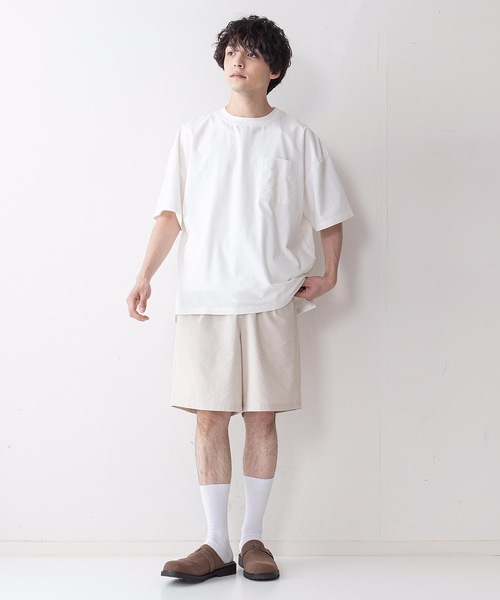UNIIT(ユニット)の「【UNIIT】コットンリネンビッグスリーブ ビッグシルエット/オーバーサイズ Tシャツ(Tシャツ/カットソー・メンズ・ブラック/ベージュ/ホワイト/サックスブルー・MEDIUM/LARGE)」の8枚目の写真