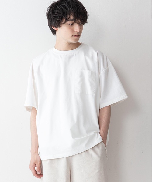 UNIIT(ユニット)の「【UNIIT】コットンリネンビッグスリーブ ビッグシルエット/オーバーサイズ Tシャツ(Tシャツ/カットソー・メンズ・ブラック/ベージュ/ホワイト/サックスブルー・MEDIUM/LARGE)」の9枚目の写真