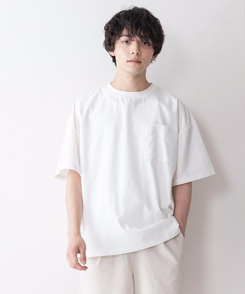 UNIIT(ユニット)の「【UNIIT】コットンリネンビッグスリーブ ビッグシルエット/オーバーサイズ Tシャツ(Tシャツ/カットソー・メンズ・ブラック/ベージュ/ホワイト/サックスブルー・MEDIUM/LARGE)」の12枚目の写真