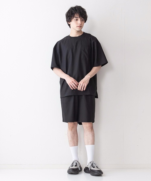 UNIIT(ユニット)の「【UNIIT】コットンリネンビッグスリーブ ビッグシルエット/オーバーサイズ Tシャツ(Tシャツ/カットソー・メンズ・ブラック/ベージュ/ホワイト/サックスブルー・MEDIUM/LARGE)」の13枚目の写真