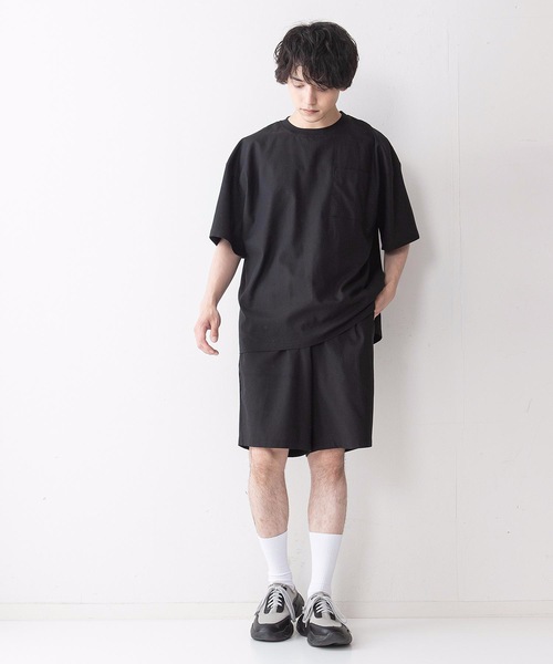 UNIIT(ユニット)の「【UNIIT】コットンリネンビッグスリーブ ビッグシルエット/オーバーサイズ Tシャツ(Tシャツ/カットソー・メンズ・ブラック/ベージュ/ホワイト/サックスブルー・MEDIUM/LARGE)」の14枚目の写真