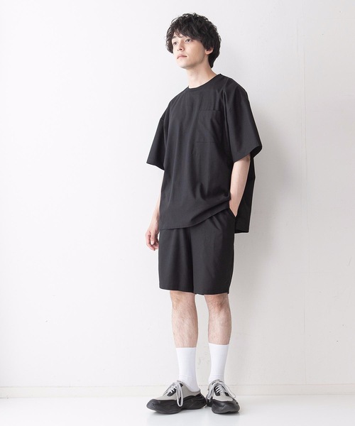 UNIIT(ユニット)の「【UNIIT】コットンリネンビッグスリーブ ビッグシルエット/オーバーサイズ Tシャツ(Tシャツ/カットソー・メンズ・ブラック/ベージュ/ホワイト/サックスブルー・MEDIUM/LARGE)」の15枚目の写真