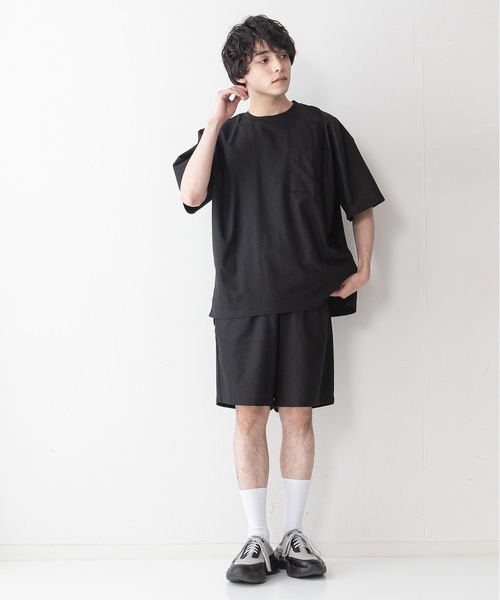 UNIIT(ユニット)の「【UNIIT】コットンリネンビッグスリーブ ビッグシルエット/オーバーサイズ Tシャツ(Tシャツ/カットソー・メンズ・ブラック/ベージュ/ホワイト/サックスブルー・MEDIUM/LARGE)」の16枚目の写真