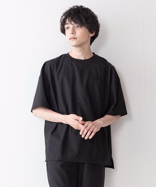 UNIIT(ユニット)の「【UNIIT】コットンリネンビッグスリーブ ビッグシルエット/オーバーサイズ Tシャツ(Tシャツ/カットソー・メンズ・ブラック/ベージュ/ホワイト/サックスブルー・MEDIUM/LARGE)」の17枚目の写真
