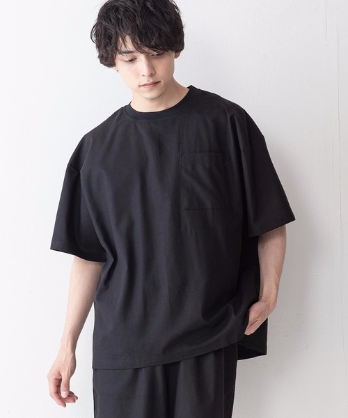 UNIIT(ユニット)の「【UNIIT】コットンリネンビッグスリーブ ビッグシルエット/オーバーサイズ Tシャツ(Tシャツ/カットソー・メンズ・ブラック/ベージュ/ホワイト/サックスブルー・MEDIUM/LARGE)」の20枚目の写真
